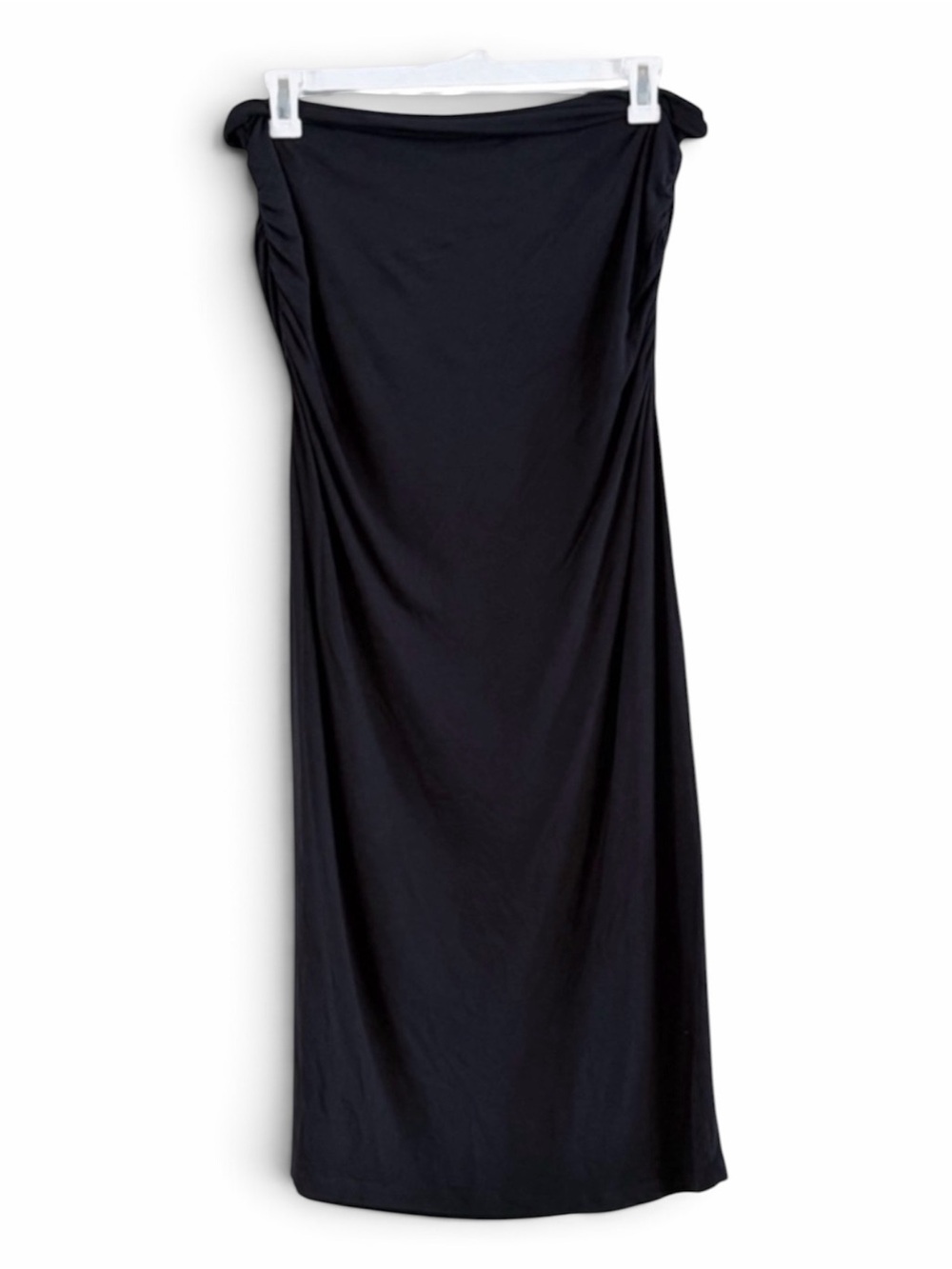 VENUS Black Ruched Bodycon Convertible Strapless Tube Dress / Maxi Skirt (Plus S